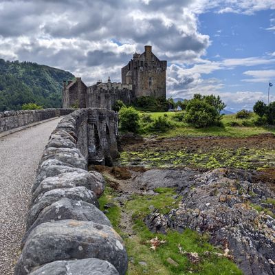 Eilean Donan Castle looking down the bridge