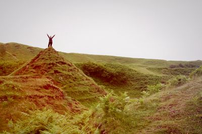 Rachel on a hill at The Fairy Glen