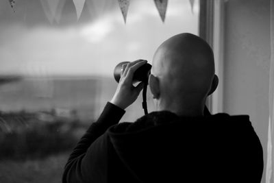 Joel looking out at ferry