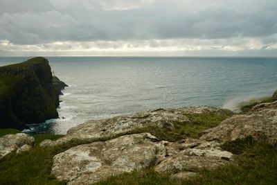 Looking down on the Neist Point Lighthouse