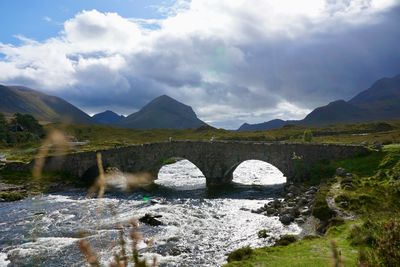 Rachel on the Sligachan Bridge