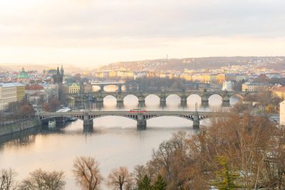 View of bridges from letna park